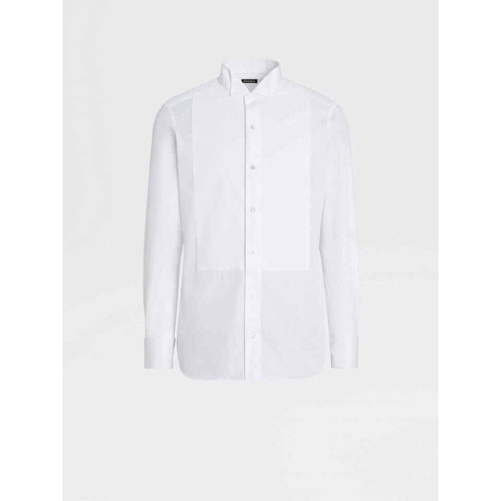 Wyeth Cropped Tuxedo Shirt - S - White